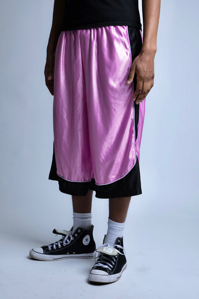 Baggy Basketball Shorts XS / Pink/Black on body photo