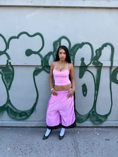 Baggy Basketball Shorts XS / Pink/Black on body photo