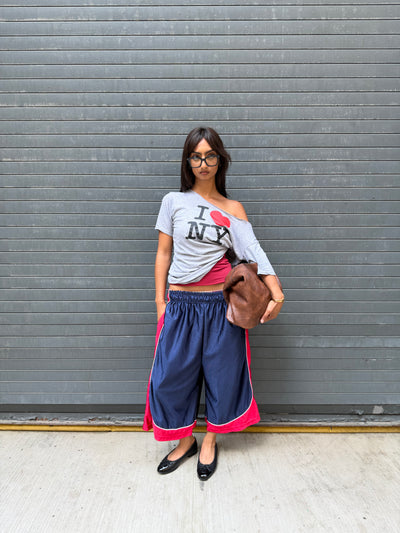 Baggy Basketball Shorts XS / Navy/Red on body photo